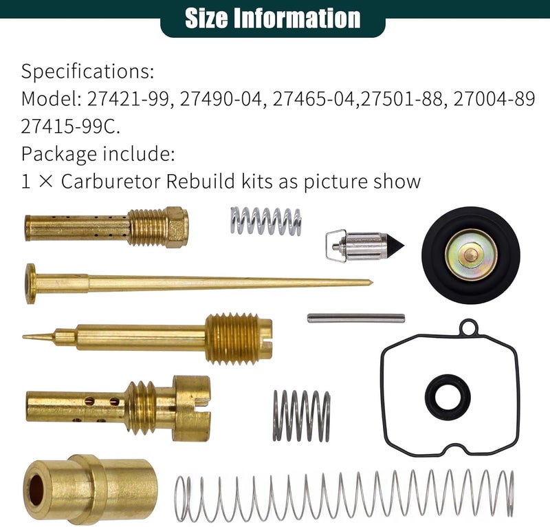 OXCANO 27421-99C Carburetor Rebuild Carb Repair Kit Compatible with Harley Davidson Dyna Sportster 40mm XL883 XLH1200, Keihin HD CV40, 883 Roadster XL, HD Super Glide FXR, HD Softail Deluxe FLSTN - Image 2